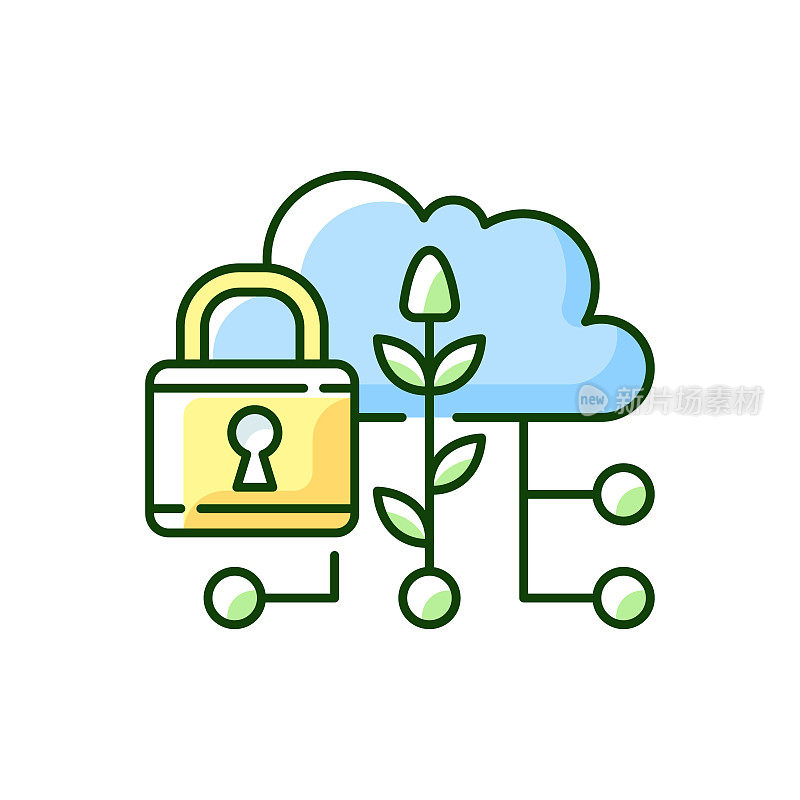 Data security in agriculture RGB color icon